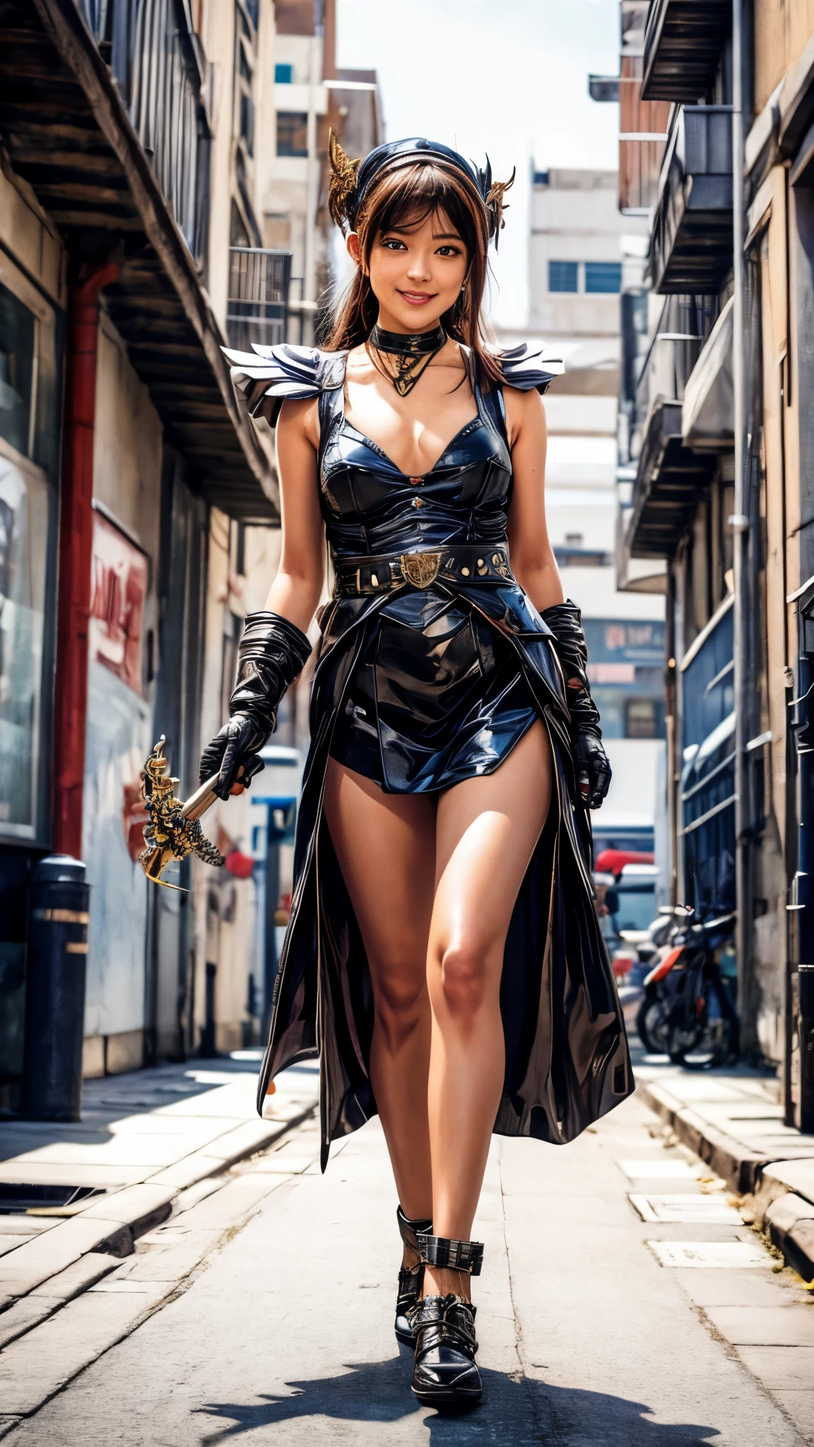 (best quality,4k,8k,highres,masterpiece:1.2),ultra-detailed, College Girl walking around college campus, strutting her stuff, Smiling and laughing, Flirting with the viewer, HDR, 8k, absurdres, cinestill 800, sharp focus, add_detail:3 (solo woman) anime Villainess