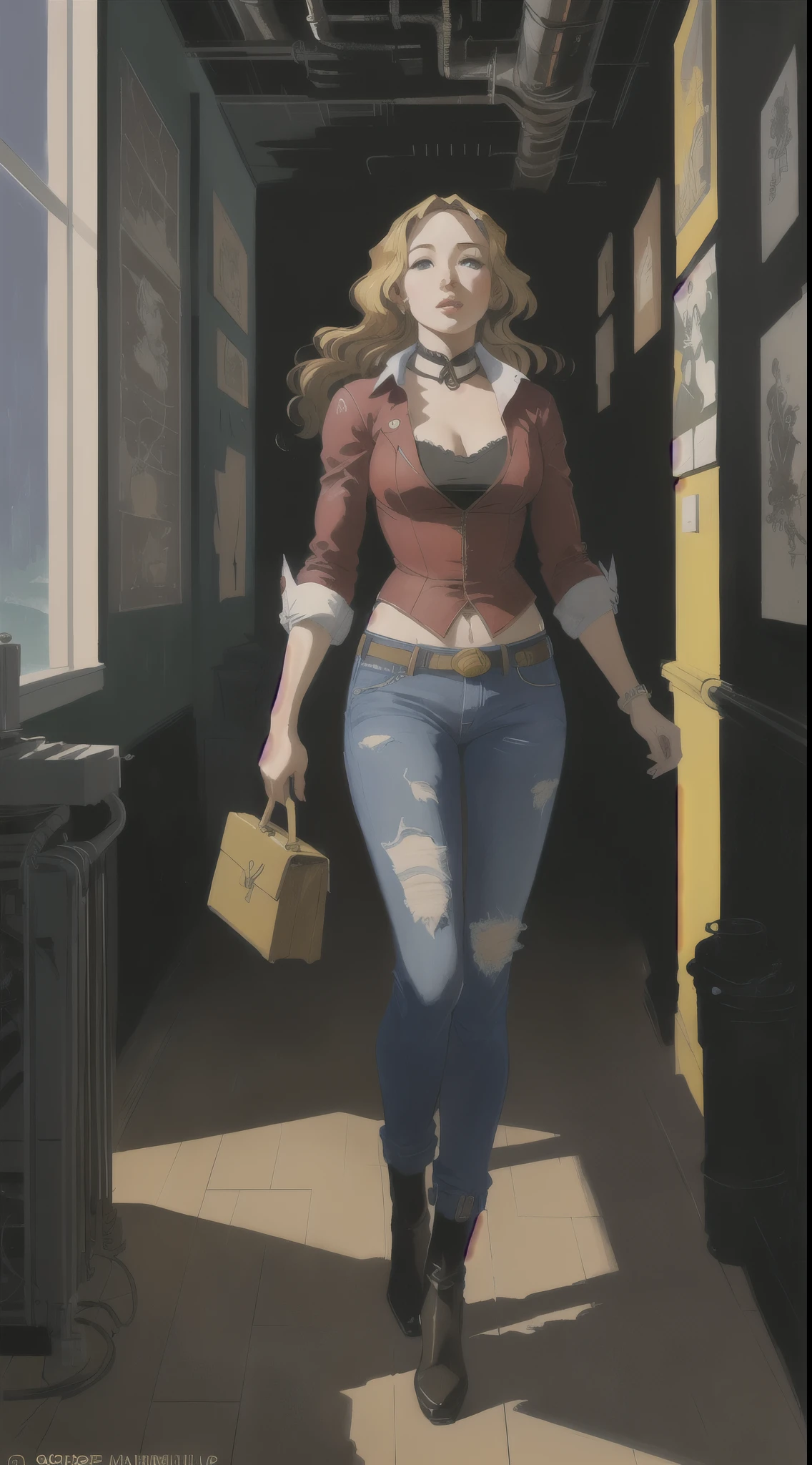 Create an illustration of Marilyn Monroe wearing Levi’s jeans,((((( with reference to Botticelli’s Venus))))).((full body))Flat colors, (Girlish Painting:1.3) of (Ultra detailed:1.3),(Cosy:1.3),best quality,masterpiece,highly detailed,ultra-detailed,1girl,, unreal engin 5,octane render,(2D:1.2), limited palette flat color,, digital painting, artstation, concept art, smooth, sharp focus,art by ross tran and greg rutkowski and alphonse Mucha and Bak Karol,, (oil painting:1.16),(acrylic paint:1.16),(colorful:1.16), (watercolor:1.16),, by (nvinkpunk:1.0),(kuvshinov:1.0),(dreamlikeart:1.0),(samdoesart:1.0),(modelshoot style:1.0),(by Artist Koho Shoda:1.3),(by Artist Mike Mignola:1.3),(by Artist Joop Polder:1.3),(Classicism Art:1.3),(Industrial Art:1.3),(Solarpunk Art:1.3)