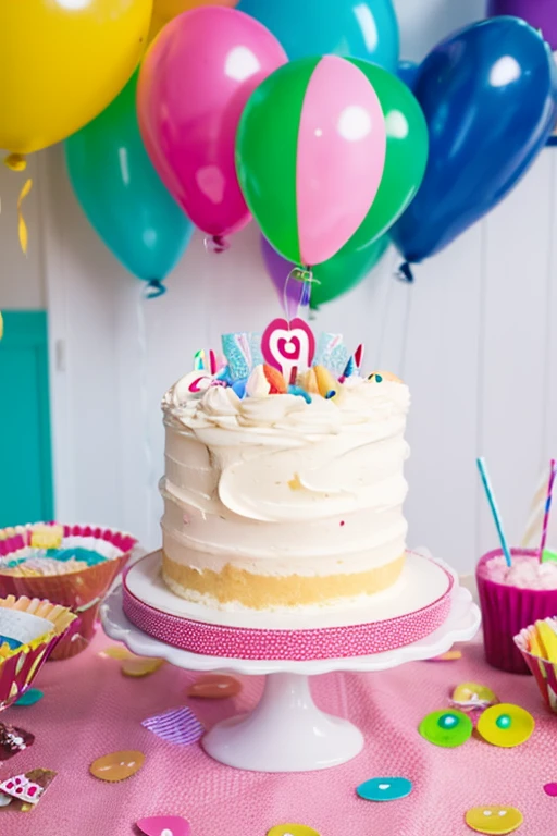 animal birthday party balloon cake