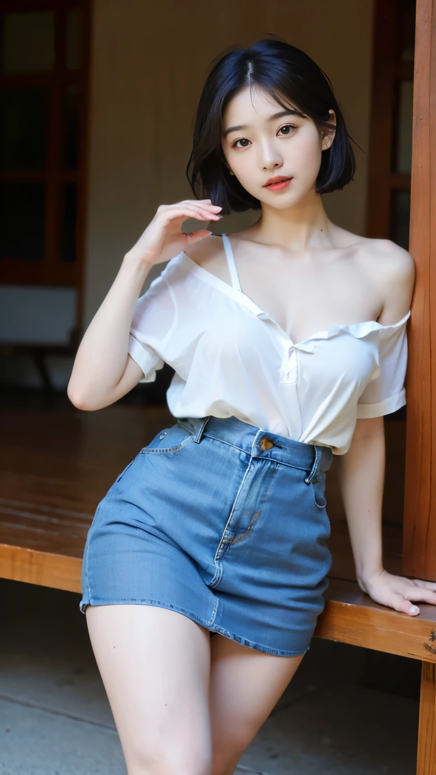 (((best quality, 8 thousand, masterpiece:1.4)), (20 year old woman), masterpiece, distinct, highres, high_quality, wide_shot, small_face, absurdly_short_hair, female, sagging_breasts, balancing, stretching, gentle_face, bare_shoulders, center_opening, downblouse, ((best quality)), ((masterpiece)), (detailed), perfect face, very big breasts, ultra high resolution room, 8k, perfect body, hud, Ergonomic, slim legs, small face, long eyelashes, Sparkling lips, eye for detail, clean skin, blemish-free face, korean beauty, 20 year old woman, 1 woman, Sexy pelvis, (Huge, saggy breasts), masterpiece, distinct, highres, Korean, Japanese, Chinese, Thai, Taiwanese, waiter, waitress, bartender, small_face, blush, crying, long_eyes, blue_eyes, thick_lips, female, girl, sagging_breasts, large_breasts, slender_leg, frilled_shirt, layered_skirt, flip-flops, resisting, clothedbath, begging,