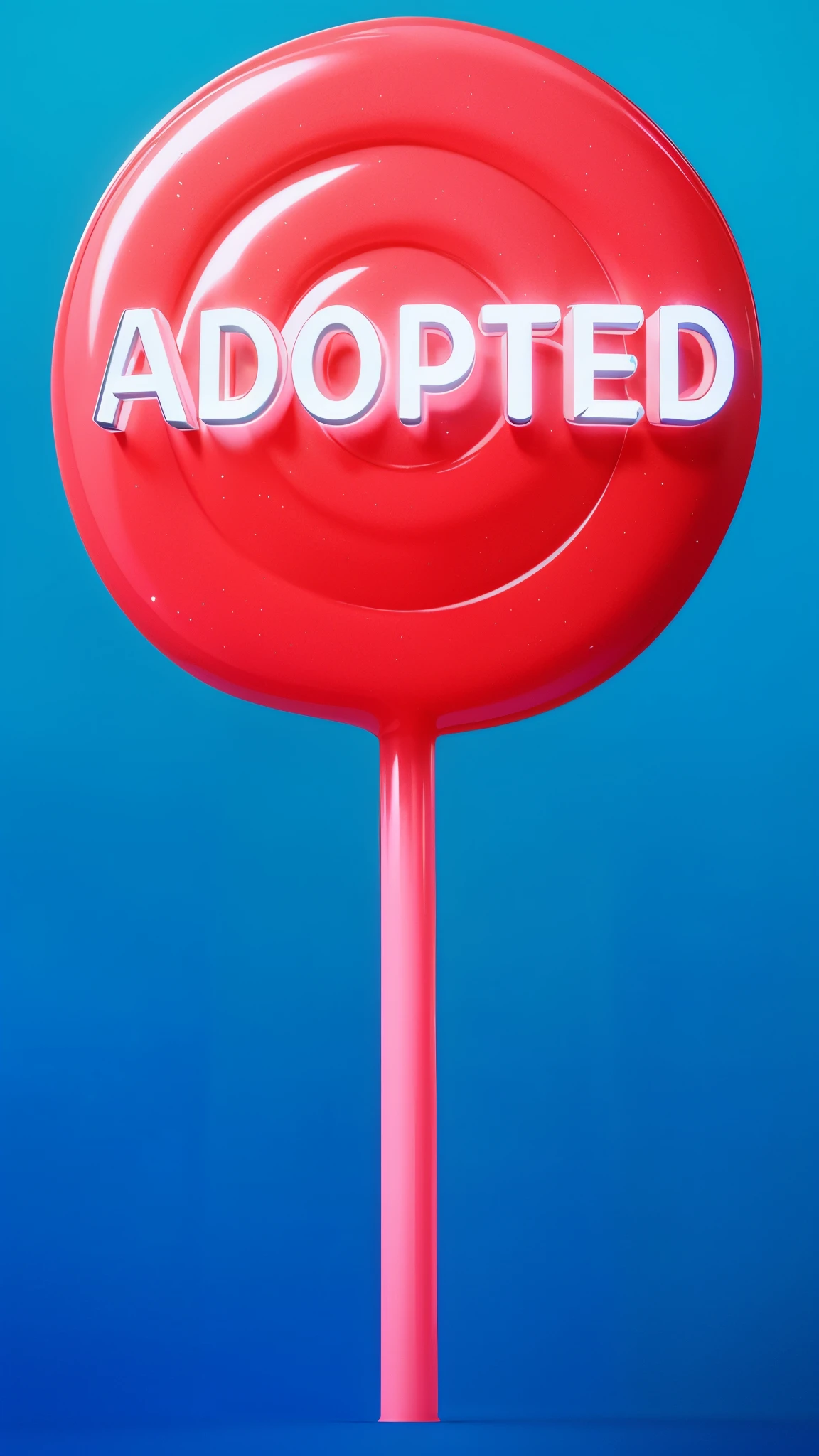 Крупный план мультяшного A red lollipop with the word \"ADOPTED\" written on it in white. glossy texture, smooth 3d model, A character head, wearing a pink dress and a crown, 3D icon for mobile game, cartoon key frame rendering, cute 3D rendering, Friendly cat, Shiny metallic, zbrush color rendering. perfect cgi, cgi art created only with gradients, smooth silhouette, high intensity refraction, (plastic material), most beautiful vfx, blue background, plastic refractions, pink mommy long legs toy, glossy texture, smooth 3d model, multiple light sources, rim light, sharp post effects render, (glossy plastic texture with multiple big light probe refractions), perfect cgi, cgi art created only with gradients, smooth silhouette, high intensity refraction, (plastic material), most beautiful vfx, blue background, plastic refractionsмультяшная young woman в красной юбке и синей рубашке, Чаки style, animated character, dancing character, 3rd character render, April render, 3rd character art, 3rd character, 3D character, Cartoon character, young woman, 3D rendering of characters 8k, Tuni, 3D rendering stylized