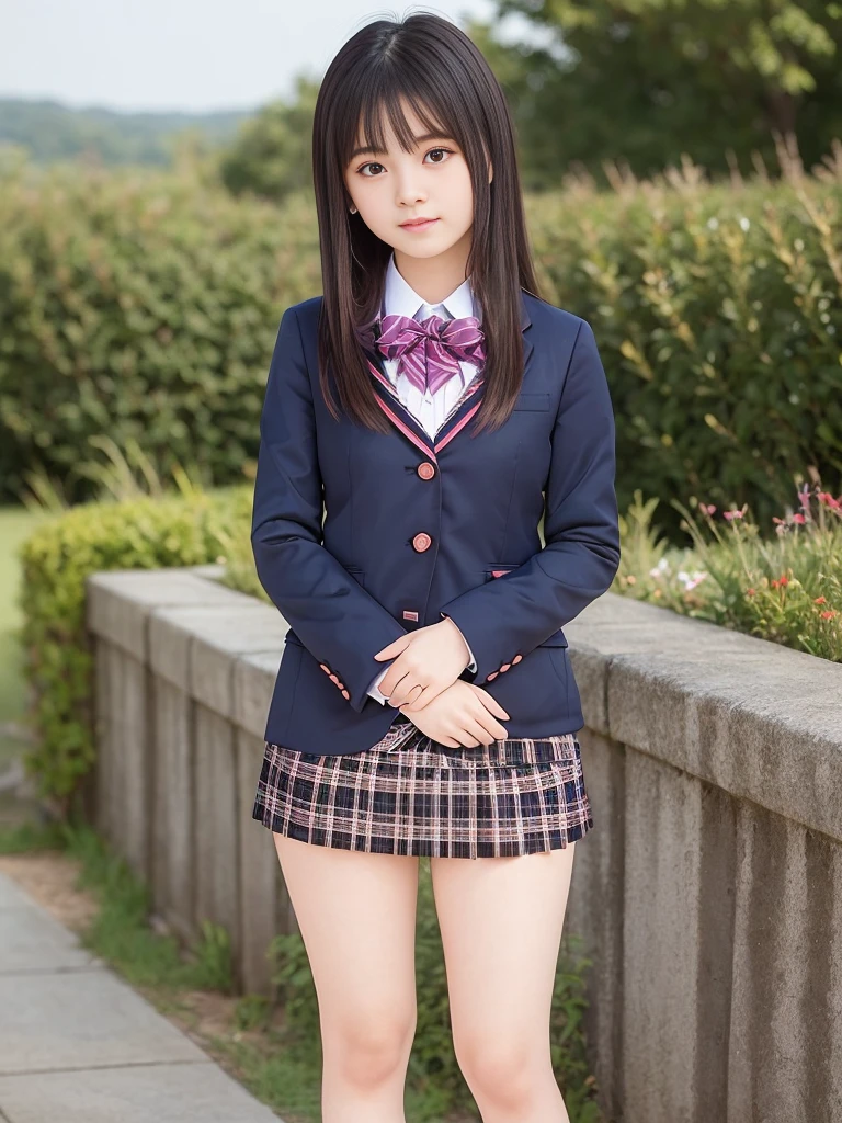 
(masterpiece, highest quality:1.4), award-winning portraits, 8K, 85mm, alone, beautiful face, delicate girl, , (dark navy blazer jacket), dark navy skirt, long sleeve, violaces, gardenia, grace, Sophisticated, cute, teen, looking at the viewer, 15 years old, Raw photo, disorganized, HDR, sharp focus, A bow tie, background bokeh、(((flat 、thin and delicate body、A childish atmosphere)))、Her shiny semi-long hair is tied up、hair swaying in the wind、Mole on the left cheek、large, round, dark blue eyes、full body、random pose、Run、sprinting、Skirt fluttering in the wind、Junior idol、Nogizaka Idol、widening skirt、jump、mole under eye、sexy、No panties