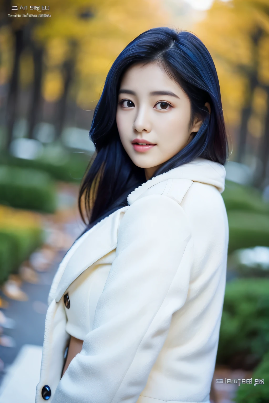 arafed asian woman in a black bra top and a white winter jacket, gorgeous young korean woman, beautiful south korean woman, beautiful young korean woman, lee ji - eun, lee ji-eun, jaeyeon nam, hwang se - on, heonhwa choe, kwak ji young, jinyoung shin, portrait of female korean idol, korean girl, cute korean actress, slightly blue hair
