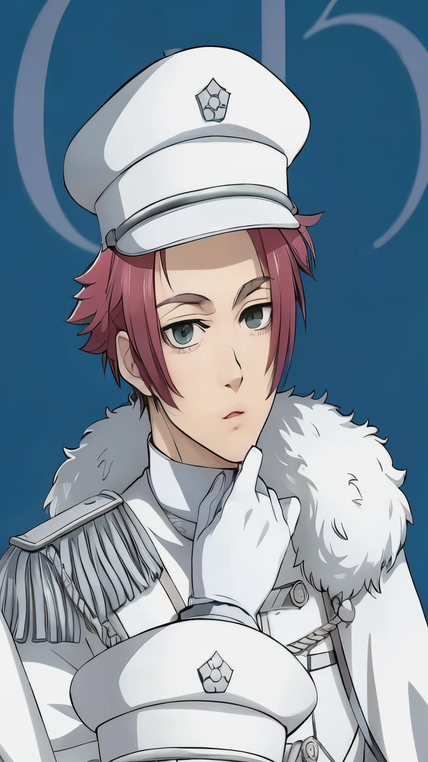 a close up of a person in a uniform with a cat, akiyuki shinbou, shinkai makoto, makoto shinka, hajime yatate, male anime character, nobutaka ike, umanosuke iida, delicate androgynous prince, roguish smirk, portrait of hisoka hunter hunter, beautiful androgynous prince,human,handsome guy