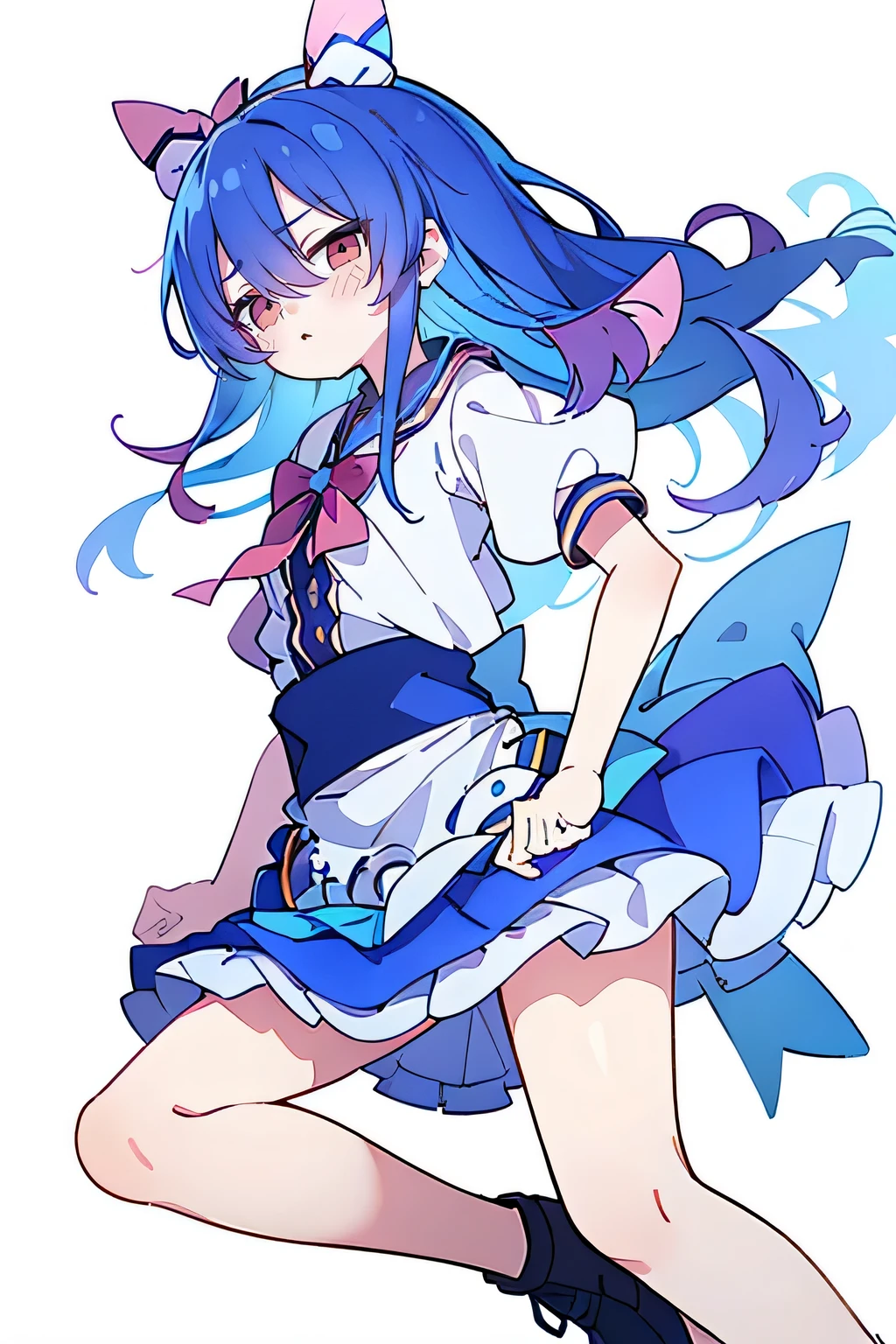 (masterpiece),best quality, expressive eyes, perfect face, 1girl,
Put your hands on your waist,fair, Gorgeous,Japanese cartoons,girl,lola,Hina Angel, blue hair, blue haired, floating clothes,Grab your waist, Grab your waist, hands on hips , hands on hips,sit, sit on ground, Legs on the ground, flat chest