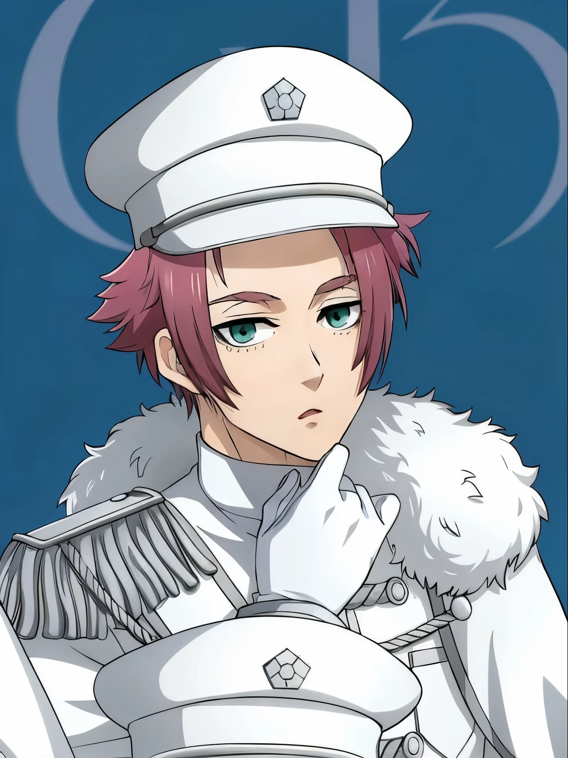 a close up of a person in a uniform with a cat, akiyuki shinbou, shinkai makoto, makoto shinka, hajime yatate, male anime character, nobutaka ike, umanosuke iida, delicate androgynous prince, roguish smirk, portrait of hisoka hunter hunter, beautiful androgynous prince,human,handsome guy