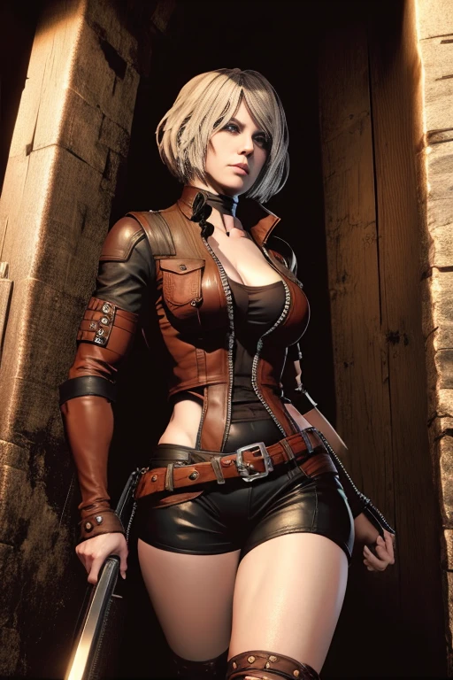 Ashley is dressed as Leon from Resident Evil 4