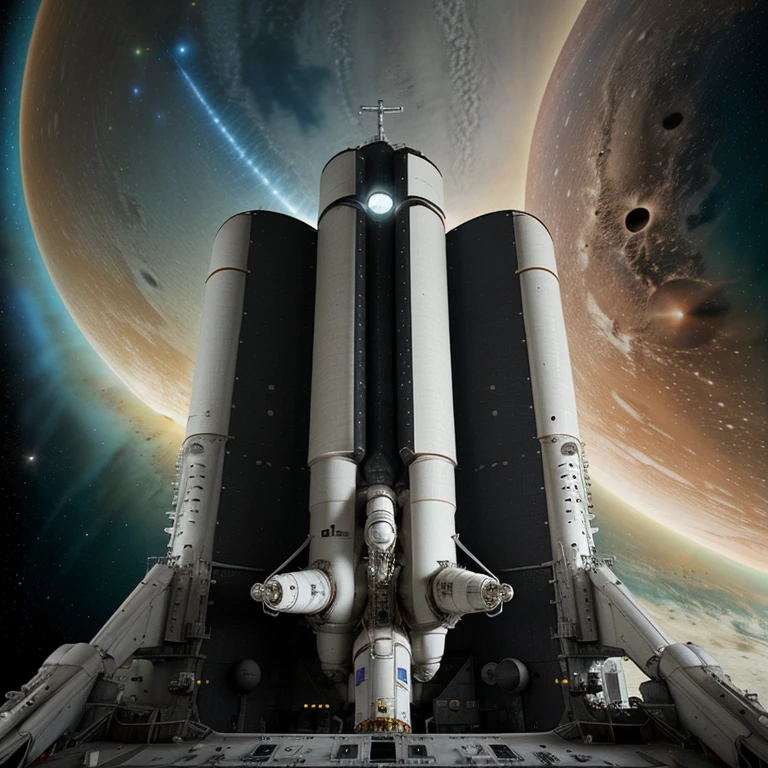 Nave espacial en el espacio