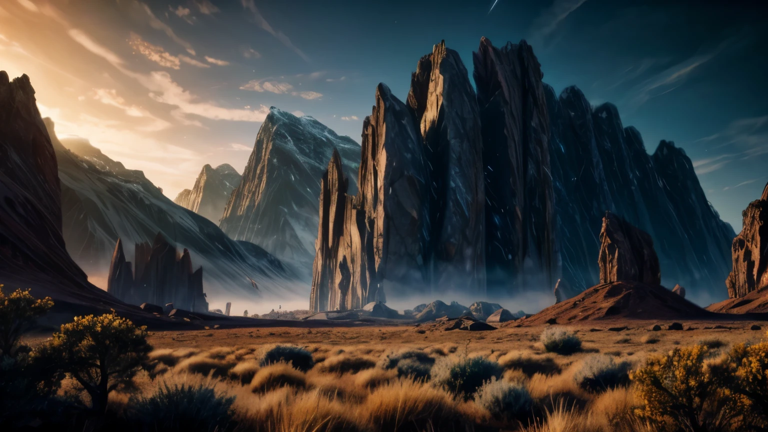 (masterpiece:1.2), (photorealistic), professional light, cinematic lighting, alien planet and vegetation, epic, epic background, ambient light, mysterious atmosphere, dinamic, 8k, overallDetail:1.5