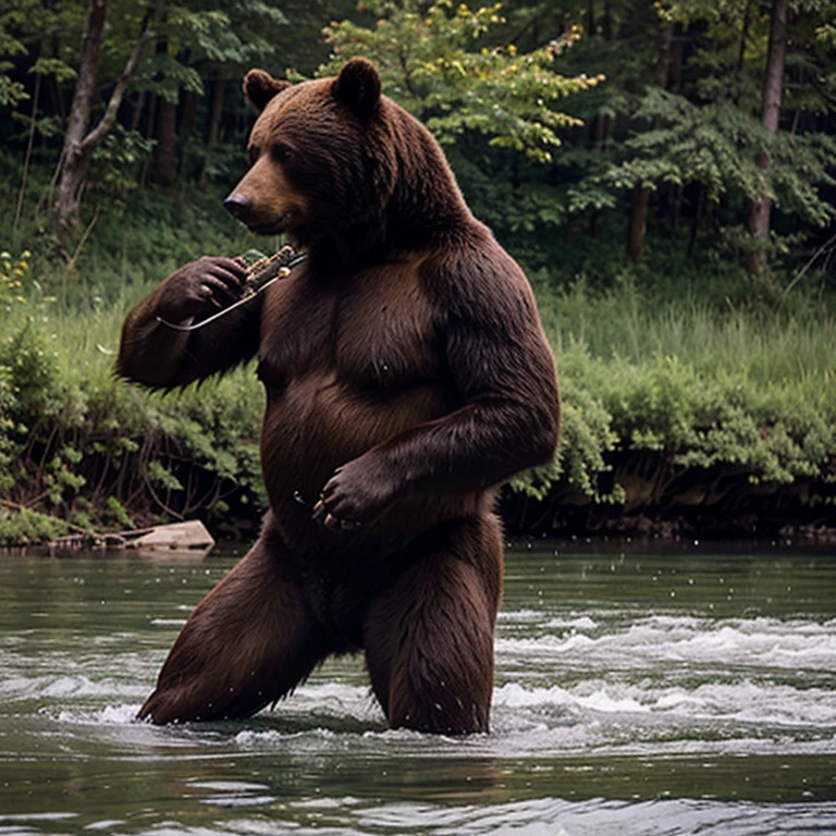 Bear Catching Fish 