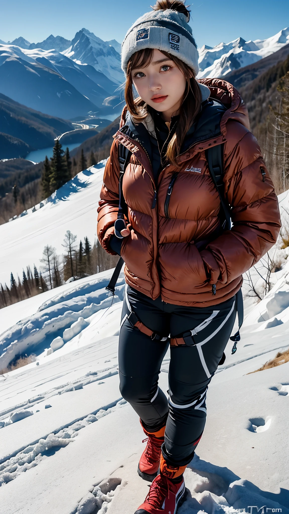 mountain climbing、mountain climbingガール、One female、beautiful woman、mountain climbingファッション, switzerland, alaps valley,