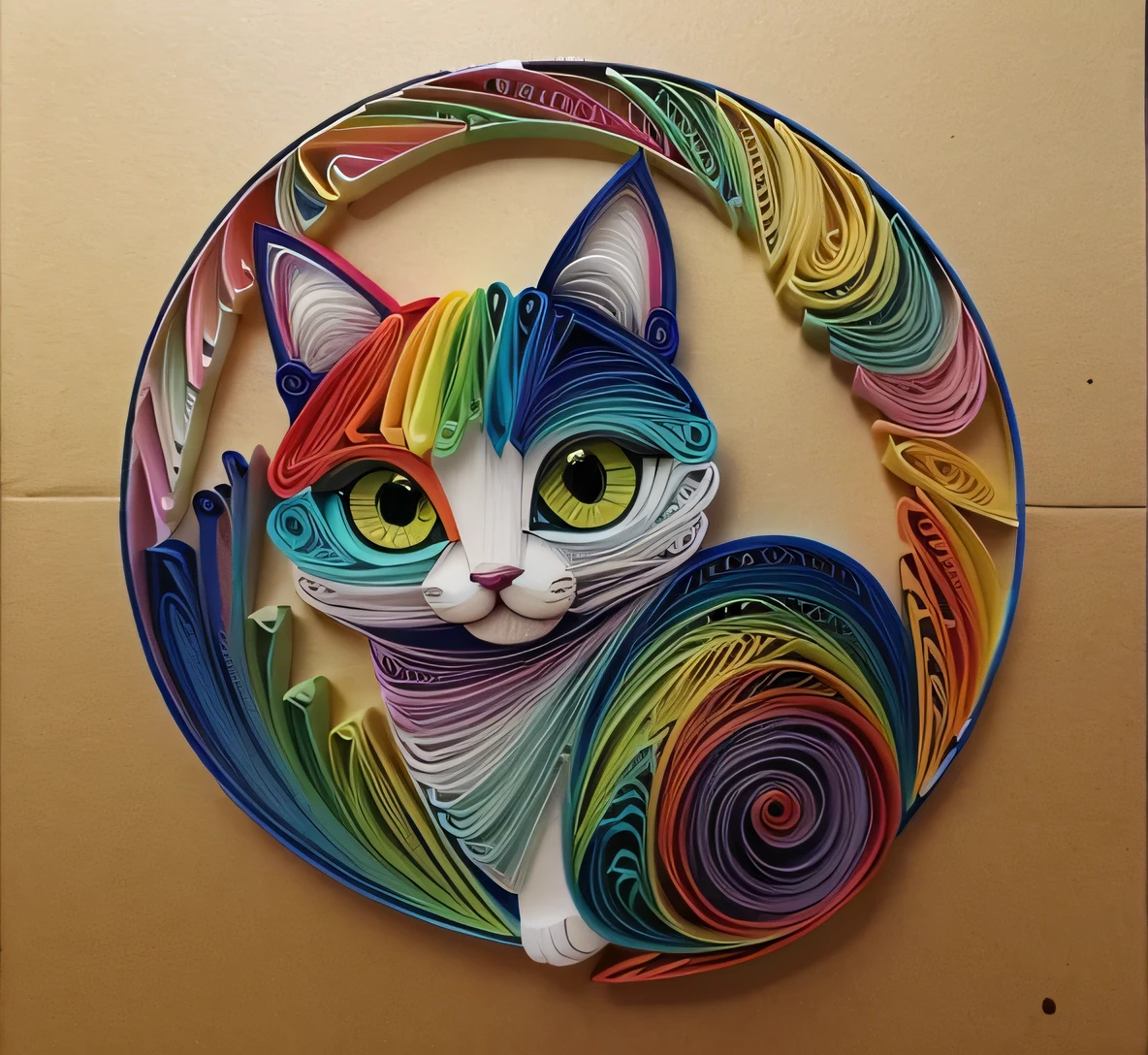 Trigre, multi dimensional quilling , art, chibi,
, beautiful, colorful,
masterpieces, superior quality, best quality, official art, beautiful and aesthetic, clean unique, and with a cat, that cat, light and tenderness