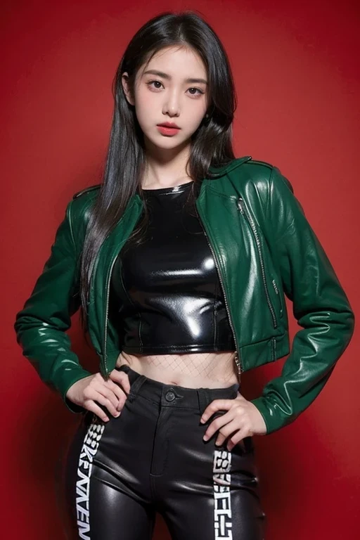 Wearing the lower body a black pants