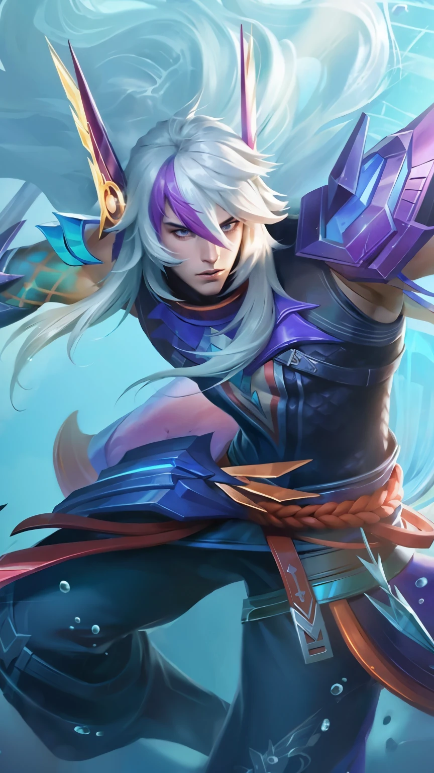 (Masterpiece:1.4), (best quality:1.2), enduring sword talon, 1boy, male focus, black hair, long hair, japanese clothes, hair ornament, black eyes