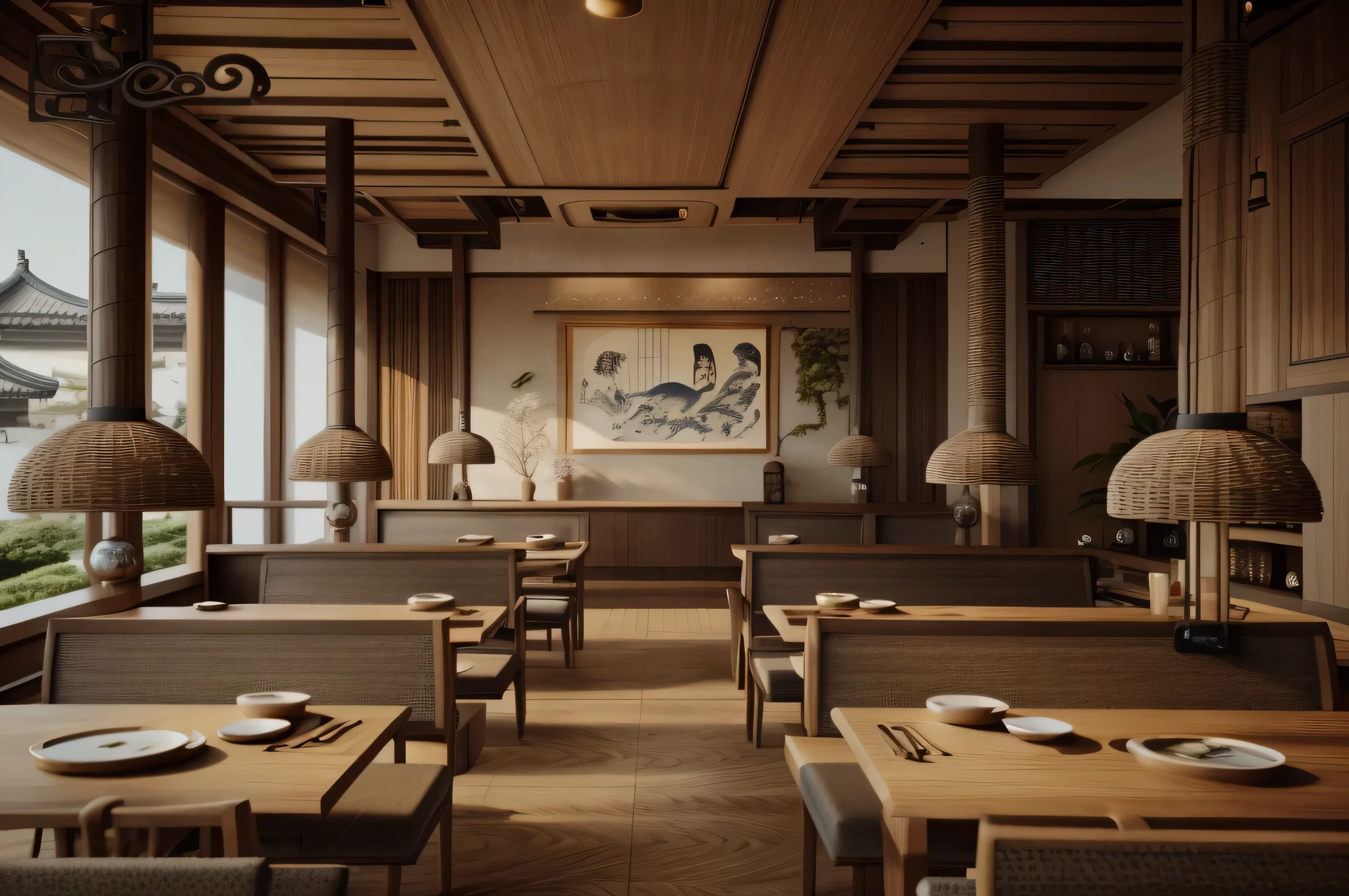 Luxury, il y a un restaurant avec beaucoup de tables et de chaises, photographie d'restaurant interior, Traditional Korean interior, Daoshi, Koji Morimoto Shinjuku, Daoshu, Miko, Hidetaka Tenjin, shot with leica sl2, hasanabi, atmosphère confortable, fine portrait, ambiance vibrante, de moi, portrait moyen, Jin Shan