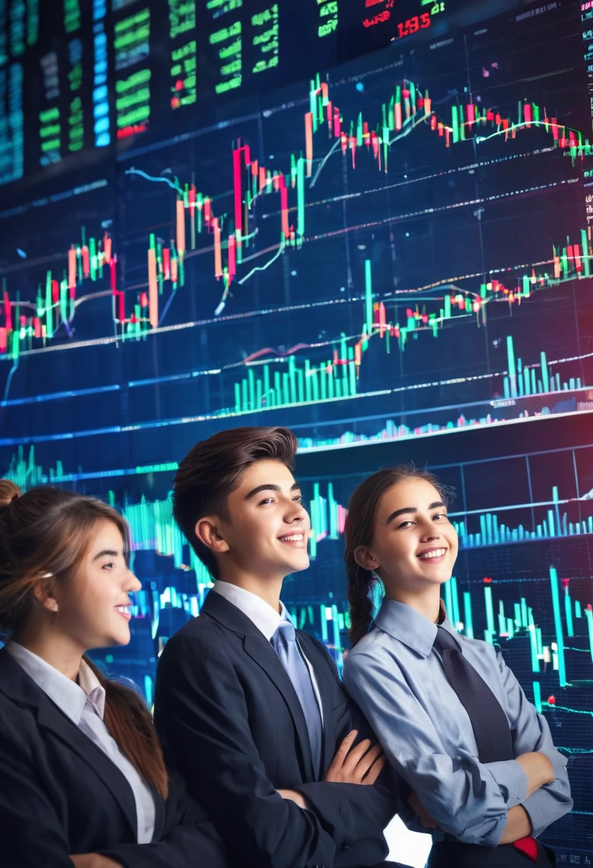 Stock market background with agers