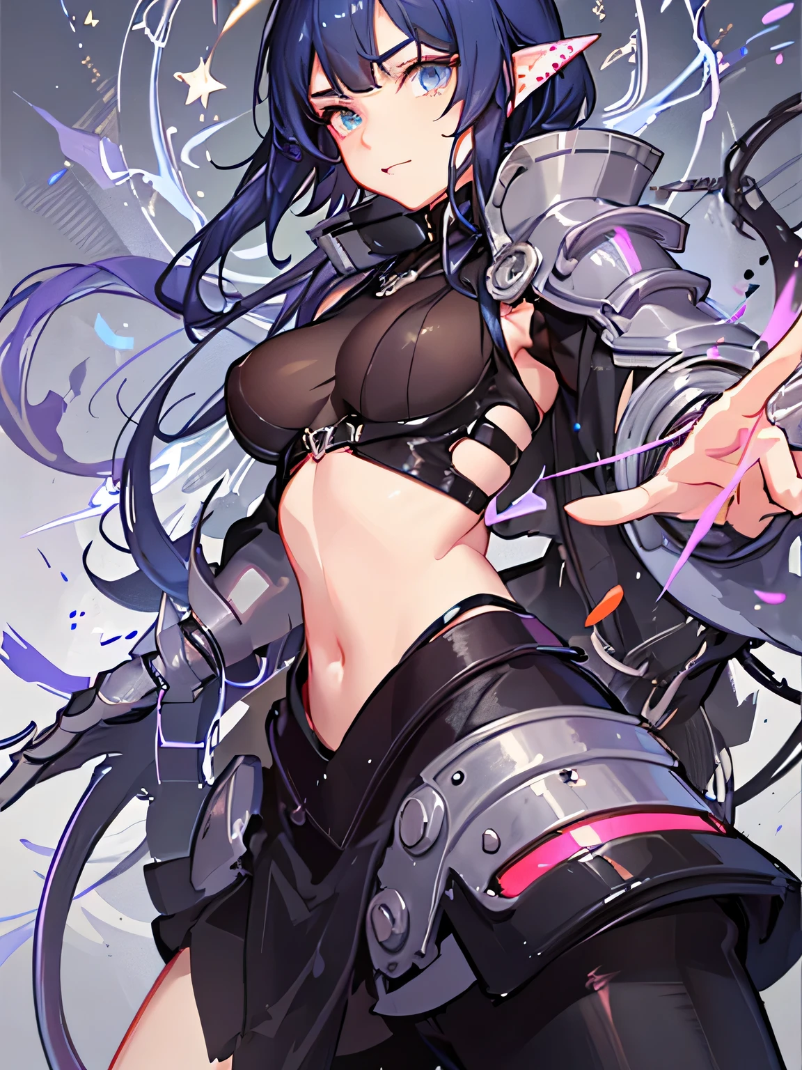 girl、Brandish a weapon、simple background, Armor。
