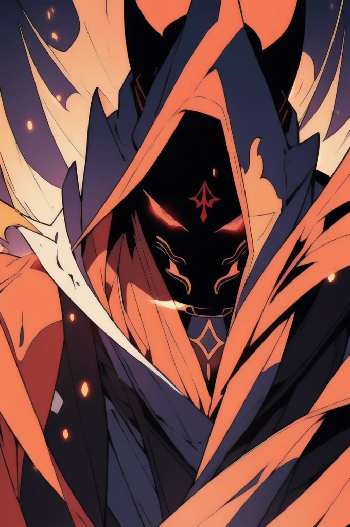 ((Character, best quality: 1.5, masterpiece, 8k detailed, flat colors, anime)), solo: 2, dimlight, dark, pyre,mouth chin, face shot, dark shadow, dark shade, hoodie covers eyes, 1male, sharp chin