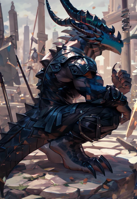 Strong, Large pecs, Raised sexy, Dragon, warrior, half squat, paw