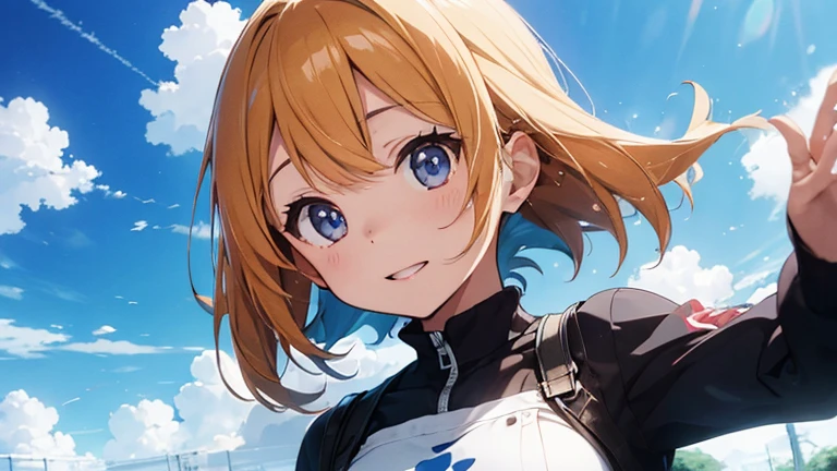 anime、bright future、blue sky、Light、earth、