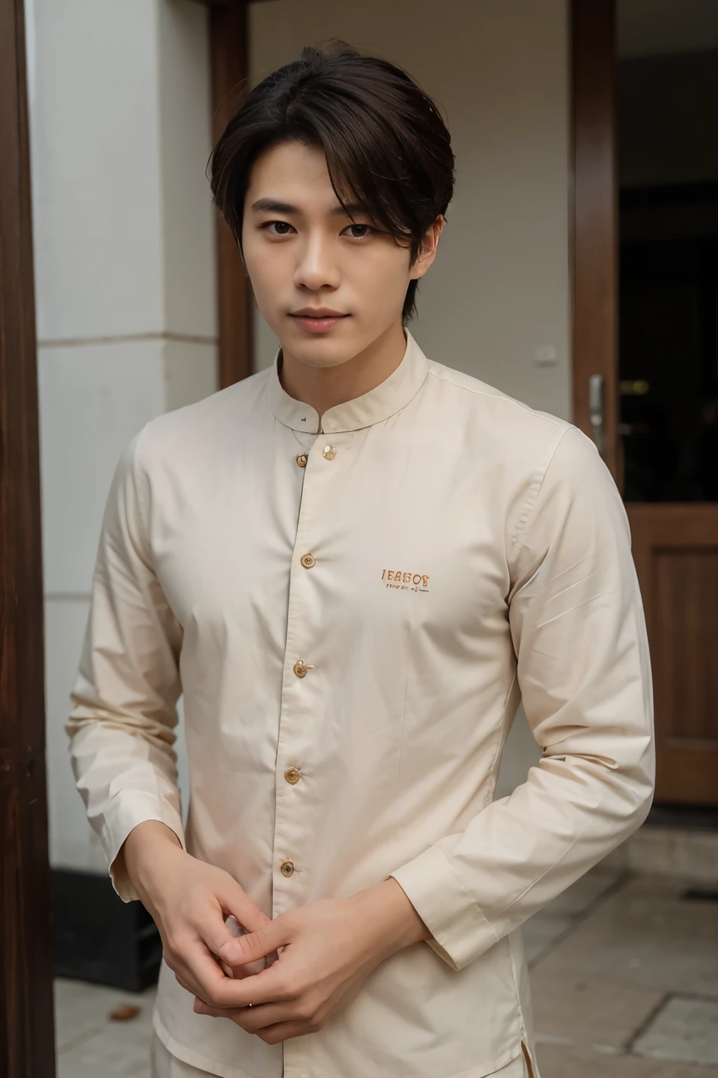 Sunghoon wearing raya clothes