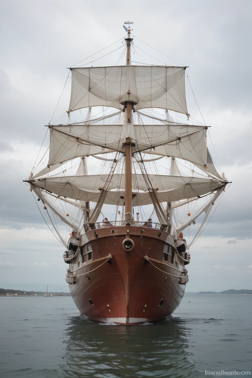 Make a picture of a Portuguese caravel called Santa Maria
