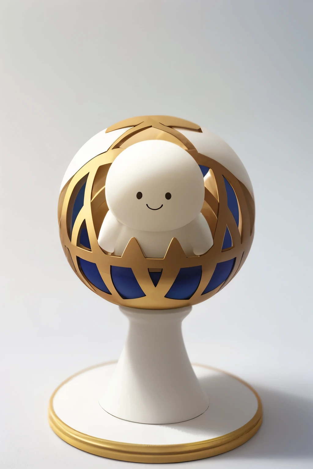 Three-dimensional art made of paper cutouts arranged in a spherical shape、The theme is Snow White、smile