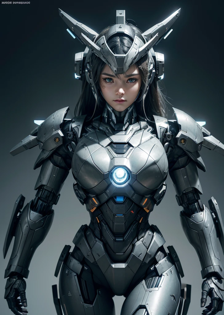 Textured skin, Super Detail, high details, High quality, Best Quality, hight resolution, 1080p, hard disk, Beautiful,(War Machine),(head gear),Capture the whole,beautiful cyborg woman,Mecha Cyborg Girl,Battle Mode,Girl with a Mecha Body,She wears a futuristic war machine weapon mech,fullllbody