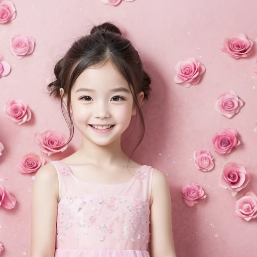 Full body photo of a cute little Chinese girl，The picture should include the whole body，Plain white flat background，Easy to cutout，（for 6 years old），Childrenswear outfit，Small pink lips，Wearing a cute light pink bear shirt，largeeyes，Short shoulder-length hair，Fine hair，Soft room light，Smooth and shiny，（Child model），plain face，ultra - detailed，aesthetics，tmasterpiece，best qualtiy，realisticlying，4k，ultra-delicate，detail-rich，Photo texture，with a pure white background，with a pure white background，with a pure white background，with a pure white background