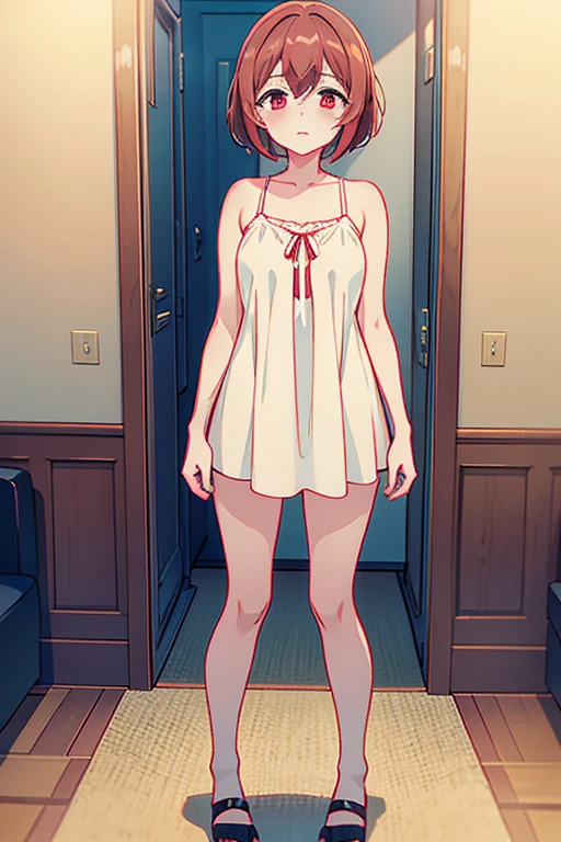 ((une fille)) T-shirt blanc transparent, Edouard, Dans la pluie, pieds nus, pleuvoir fort, Tout le corps, pieds dans une flaque d'eau, Les mains en l'air, Regardant le ciel, eyes closed, (((fond de champ))) souriant, wet clothes, cheveux humide, vêtements collant à la peau, diaphragme,cheveux roux,chemise blanche,off shoulder,clavicule,bronzage de la peau, short cycliste noir,des lunettes de protection, yeux marrons, souriant, seins, clivage (incredibly detailed, beautiful detailed face, chef-d'artwork, best quality), nue