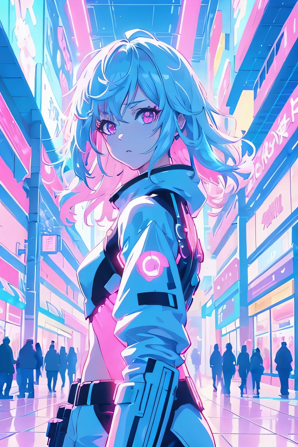 anime girl in futuristic outfit with futuristic lights in background, anime style 4 k, best anime 4k konachan wallpaper, digital cyberpunk - anime art, digital cyberpunk anime art, anime art wallpaper 4 k, anime art wallpaper 4k, bright cyberpunk glow, anime vibes, 8 0 s anime vibe, anime art wallpaper 8 k, anime wallpaper 4k