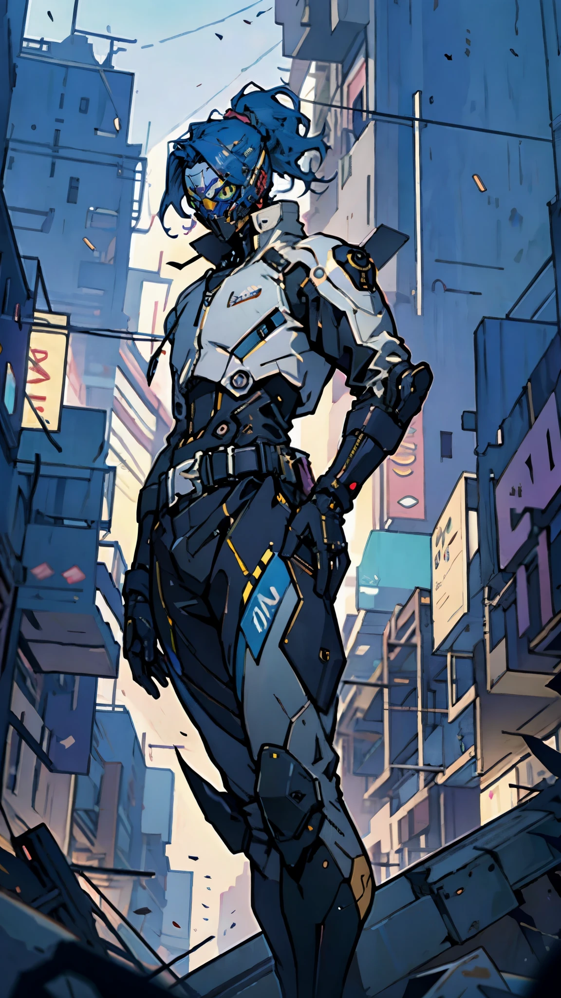 A close up of a person standing on a city street - SeaArt AI