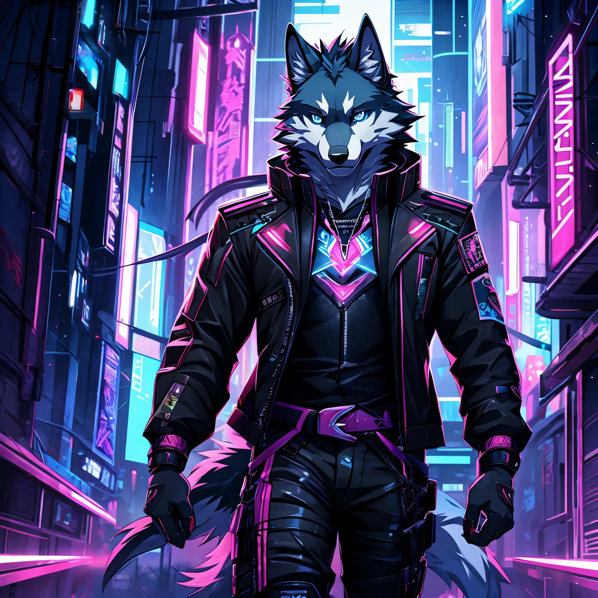 furry, male, anthro, (Wolf Tail), solo, (Realistic eye details:1.2), (beautiful detailed eyes), anime character there is a wolf male,a close up of a person in a suit on a skateboard, cyberpunk, in cyberpunk style, cyberpunk art style, an anthropomorphic cyberpunk, [ synthwave art style ]!! ]!!, cyberpunk vibe, cyberpunk street goon, commission for high res, cyberpunk dude, [ synthwave art style ]!!, furry digital art, muscular! cyberpunk, perfect anatomy,realistic anatomy, full body like, slim body, good looking, anime style, 8k, 4k anime wallpaper, anime art wallpaper 8 k, 2 d art, 2d art, anime art wallpaper 4k, detail art