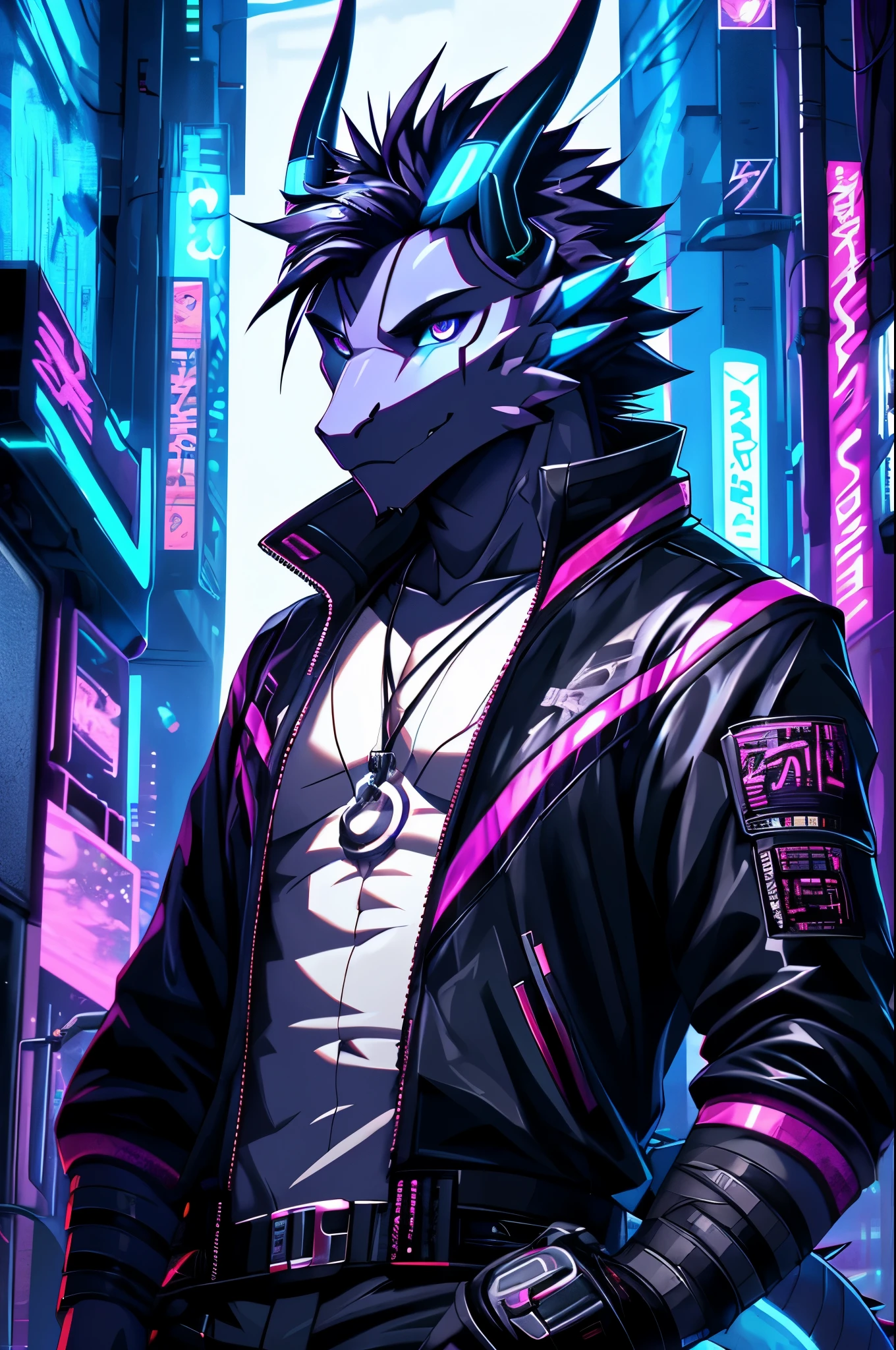 furry, male, anthro, (Dragon Tail), dragon horn, solo, (Realistic eye details:1.2), (beautiful detailed eyes), anime character there is a Dragon male,a close up of a person in a suit on a skateboard, cyberpunk, in cyberpunk style, cyberpunk art style, an anthropomorphic cyberpunk, [ synthwave art style ]!! ]!!, cyberpunk vibe, cyberpunk street goon, commission for high res, cyberpunk dude, [ synthwave art style ]!!, furry digital art, muscular! cyberpunk, perfect anatomy,realistic anatomy, full body like, slim body, good looking, anime style, 8k, 4k anime wallpaper, anime art wallpaper 8 k, 2 d art, 2d art, anime art wallpaper 4k, detail art
