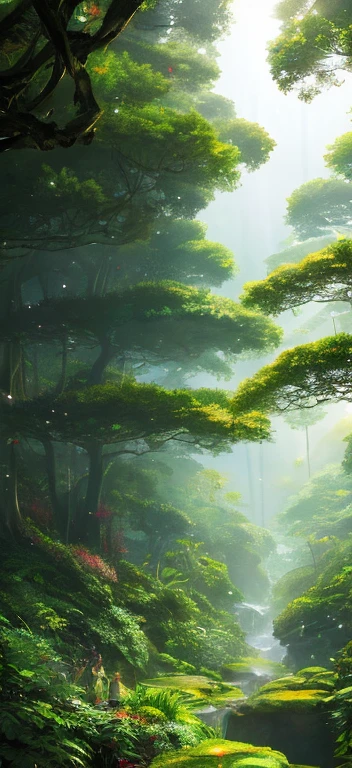 Digital Illustration, detallado and intricate, The dense jungle is full of exotic plants and animals., Sunlight shines through the canopy,Produce un efecto moteado.. Al estilo de Yoshitaka Amano y Hayao Miyazaki, obra maestra, proporcional, detallado, tendencia en artstationh, beautiful lighting, realista, intrincado, Premiado, 4k, the highest quality. Galardonado., Yoshitaka Amano's style 4k digital painting. detallado and intricate depiction of a zombie apocalypse, Skillfully capturing the chaos and drama of the scene.. beautiful lighting and cinematic composition make this piece a true masterpiece, tendencia en artstationh,8K,photorealestic