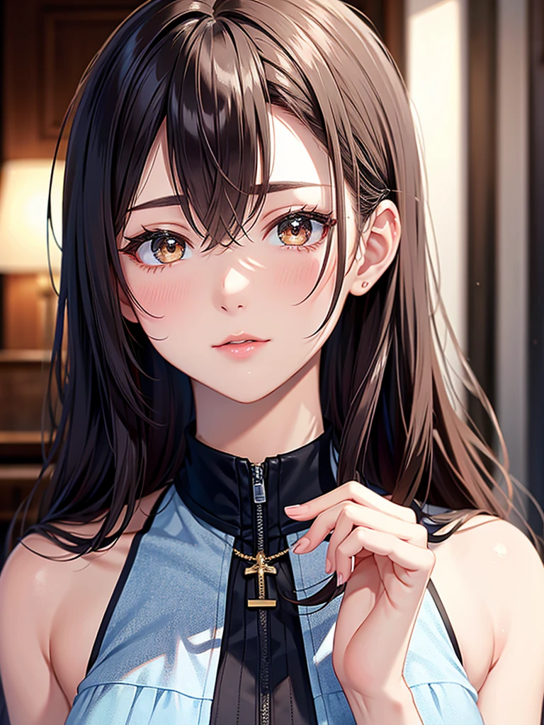 (8 o'clock, best quality: 1.2), Very detailed, solve it completely, (actual, actual photo: 1.37), portrait, HD RAW color photograph, Career Arrest, HD and beautiful, HD, 8 o'clock Image wallpaper, stunning details, Large file size, Very detailed beautiful girl, Very detailed face, Contoured eyes, The skin texture is delicate., Each feature is carefully displayed., Fine finger contours., The shape of the nose is very precise., Expressive lips, perfect anatomy, The background is not blurred, A story, (20:1.2), twenties, cute girl, actual