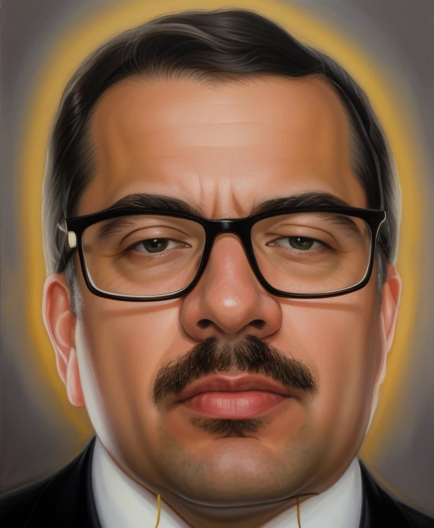 a painting of a man with glasses and tie, retrato nft, retrato de alta qualidade, Retrato de desenho animado, por Sasha Putrya, inspired by Antônio Parreiras, por John Moonan, por Thomas Dalziel, digital illustration portrait, por Julian Allen, Retrato 2D, Stefan Morell, inspired por John Moonan