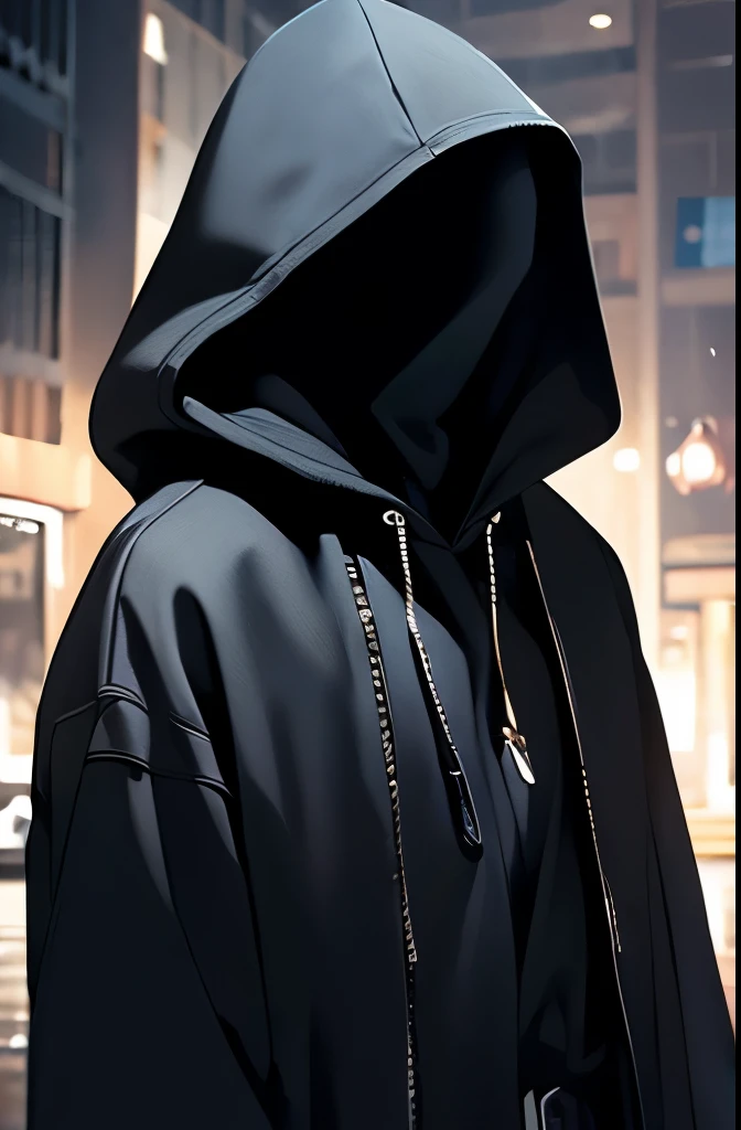 Giant hooded man no face