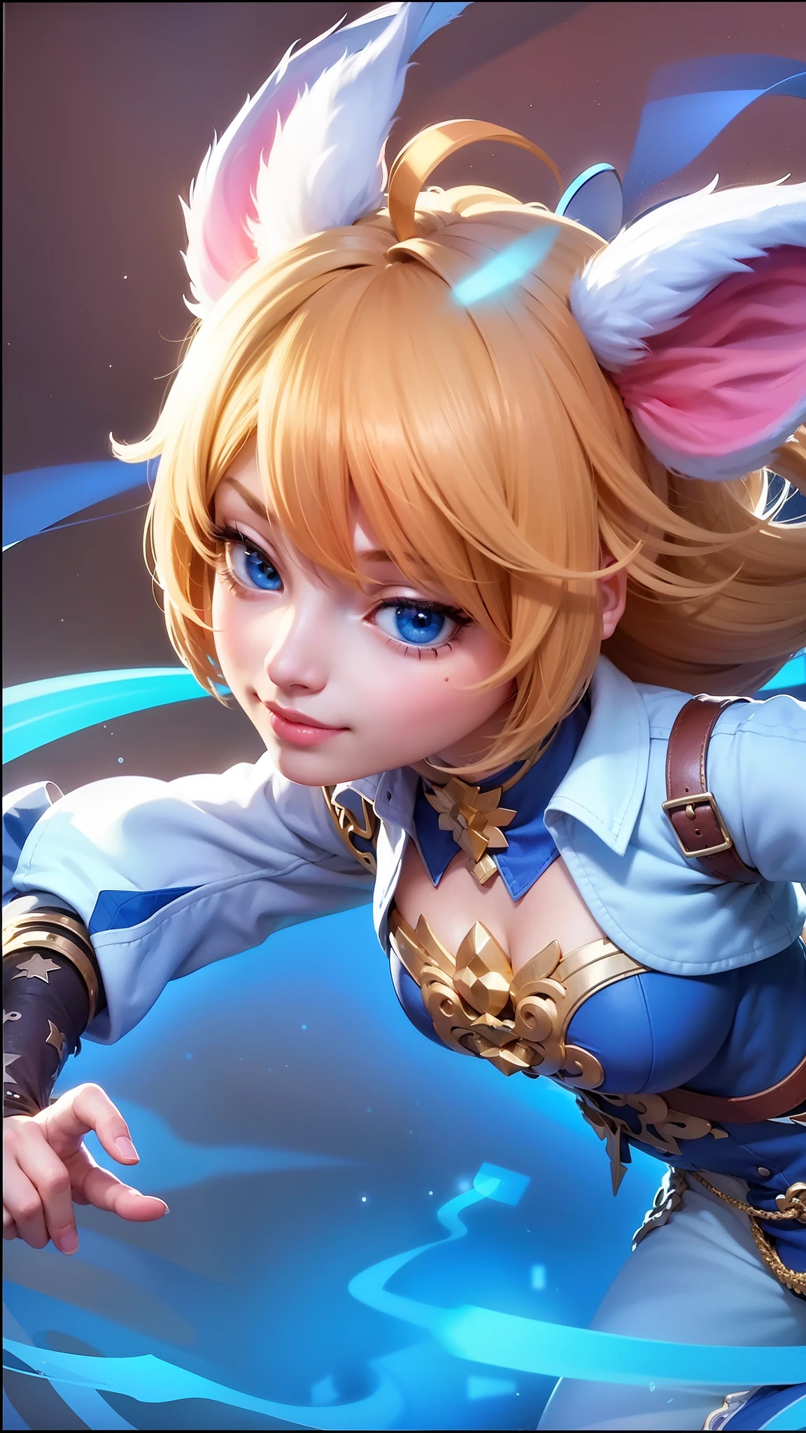 a girl with a cat hat and gloves, 8k, ultra hd, ultra detailed texture, hyper realistic, masterpiece, detailed texture, detailed face, detailed skin, detailed lighting, (photorealistic:1.5), best quality, beautiful lighting, cinematic lighting, professional lighting, ultra highres, realistic, detailed hair, real hair, high quality, (realskin:1.5), extremely detailed, finely detail, ultra-detailed, blue eyes, smile.