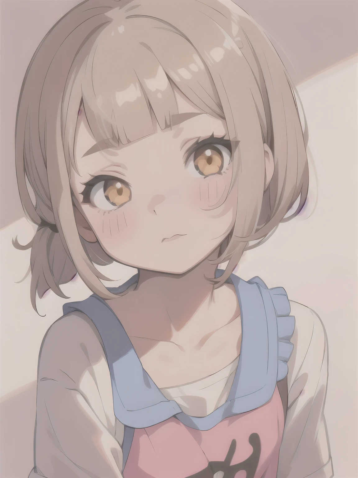1girl,gyaru,side ponytail,
(blunt bangs:1.2), (very short bangs:1.4), forehead,