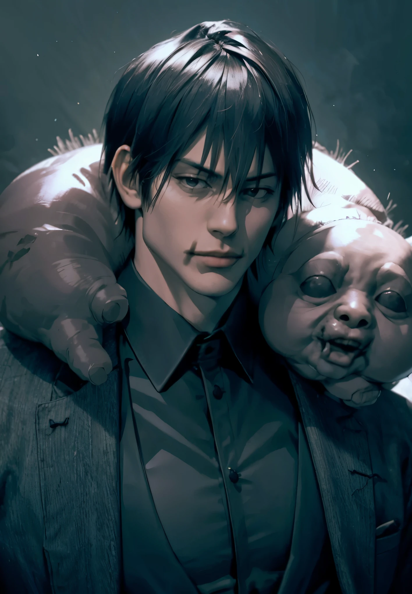 Vampiro_caballero, solo, retrato,, (majestuoso, impresionante, Exquisito:1.3),toji fushiguro