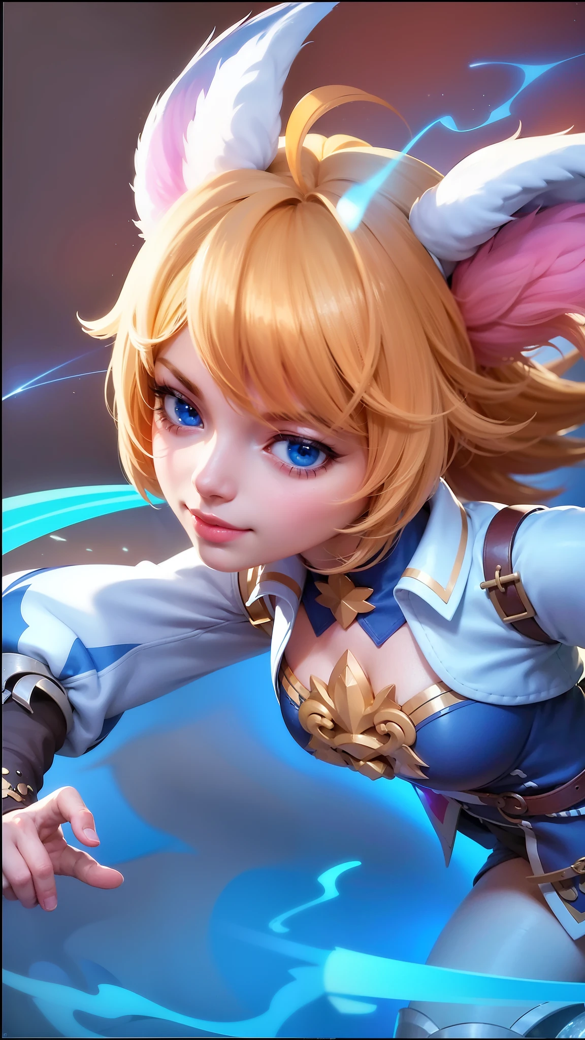 a girl with a cat hat and gloves, 8k, ultra hd, ultra detailed texture, hyper realistic, masterpiece, detailed texture, detailed face, detailed skin, detailed lighting, (photorealistic:1.5), best quality, beautiful lighting, cinematic lighting, professional lighting, ultra highres, realistic, detailed hair, real hair, high quality, (realskin:1.5), extremely detailed, finely detail, ultra-detailed, blue eyes, smile.