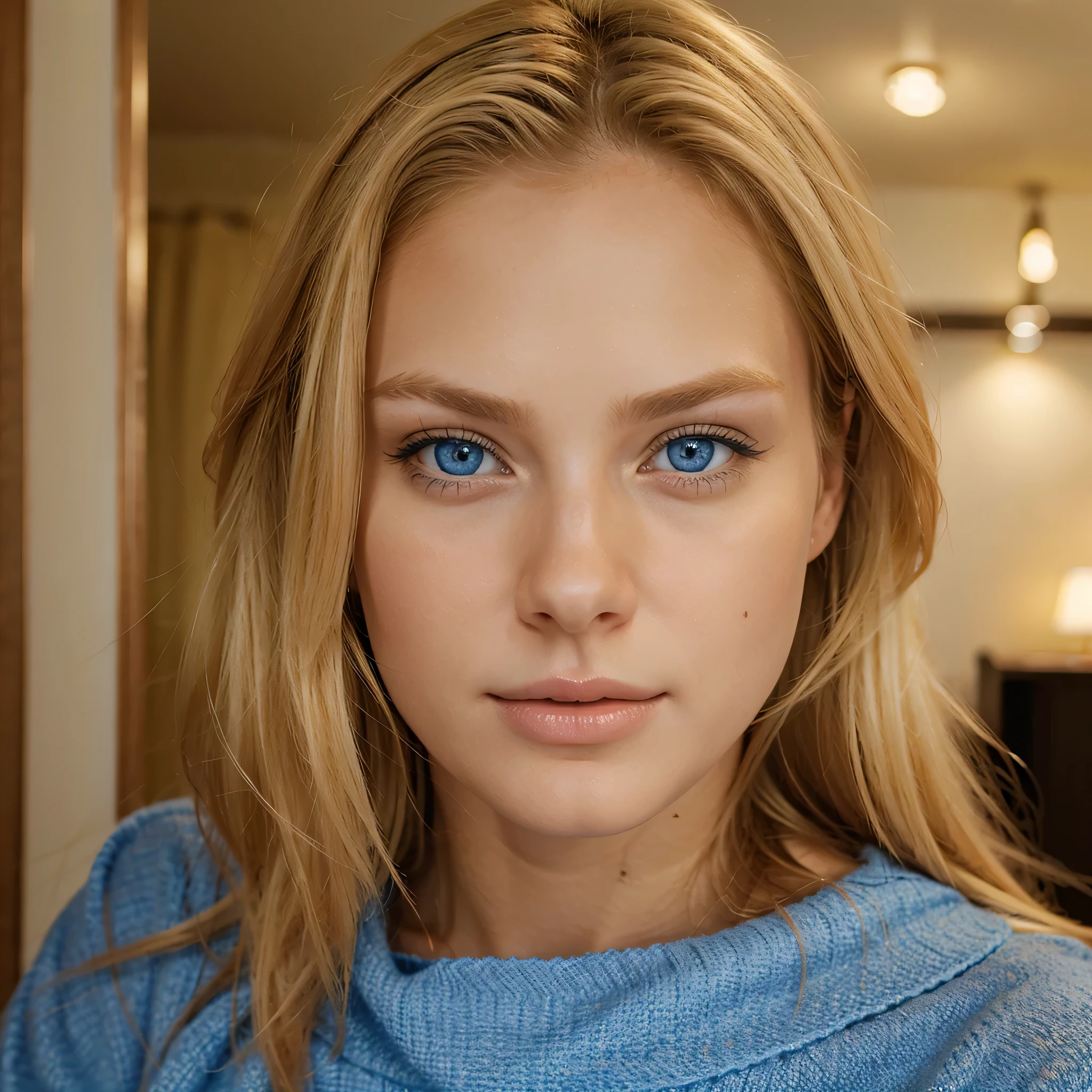 a very pretty and attractive friendly blond 27 years with blue eyes. very realistic.