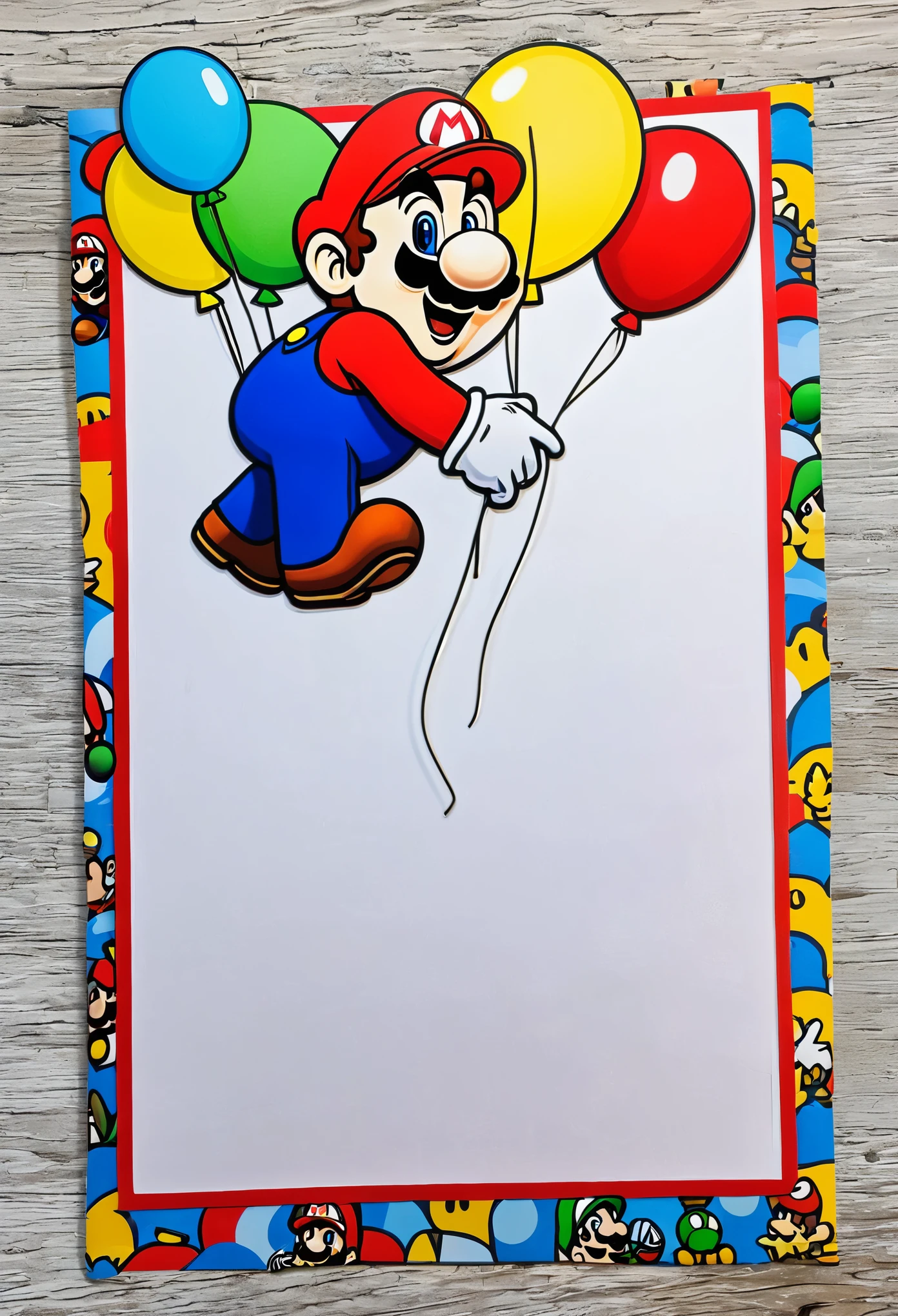 Escribe "Happy Birthday" with Super Mario theme and colors