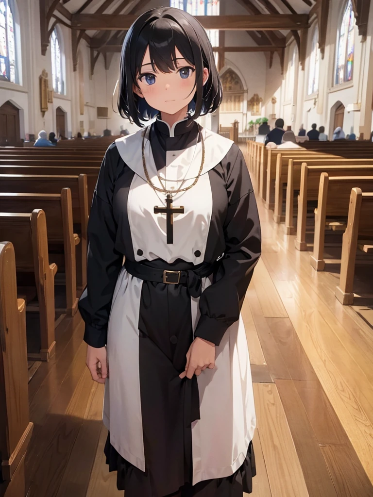 ultra best quality、in 8K、masuter piece、delicate illustration)、(Deities々Shikai:1.2)、((A Japanese female priest with a very young child, s old, with her legs spread very wide.))、very thin body、very thin waist、Priest'dress raid hairstyle、((very short stature))、((Church priest's flashy white lewd dress))、raid hairstyle、drooping bangs、Medium Long Hair、Cross Necklace、((right in front of the girl:1.4))、A big smile when looking at the camera、(Church altar)、(((A very young child of 8 yearwith a big smile and medium breasts spreads her legs wide on the church altar and seduces her followers.)))、(((Smiling very erotic and showing her sexy panties that are too small)))、(((Girls who love to spread their legs so wide and show off their too-small sexy panties)))、(NSFW)