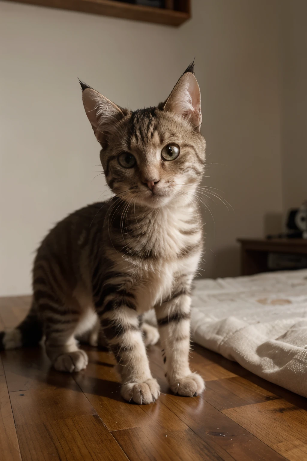 gatito imponente sobre cojin sin fondo