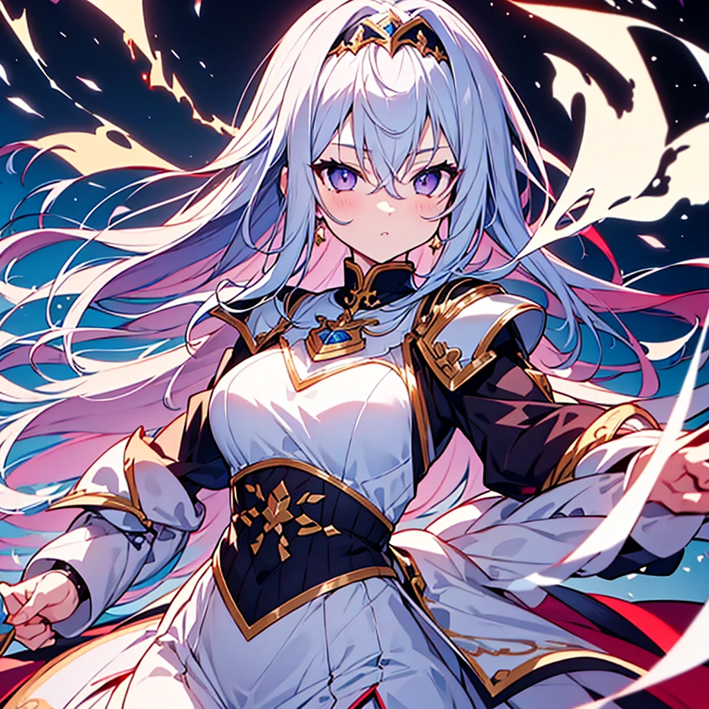 
Detailed clenched fist,Pale-haired girl１people,high quality,masterpiece, 最high quality, rental,intricate details, extreme details, 4k,confused,Detail view,High resolution, anime screenshot, fantasy, knight,paladin,Gorgeous detailed white armored dress, Silver Gauntlet, capelet, greaves,breastplate,pauldron, cuff, full armor, jewelry, sacred aura,Long Shining Holy Gauntlet,particles of light, pale eyes, translucent hair, bangs, short hair, shaggy hair,,一peopleで, thin,parted lips, tsurime, long eyelashes, compensate,eye shadow, strict, Snow floating in the air, zoom out,wide shot, written boundary depth ,moving line, outdoor