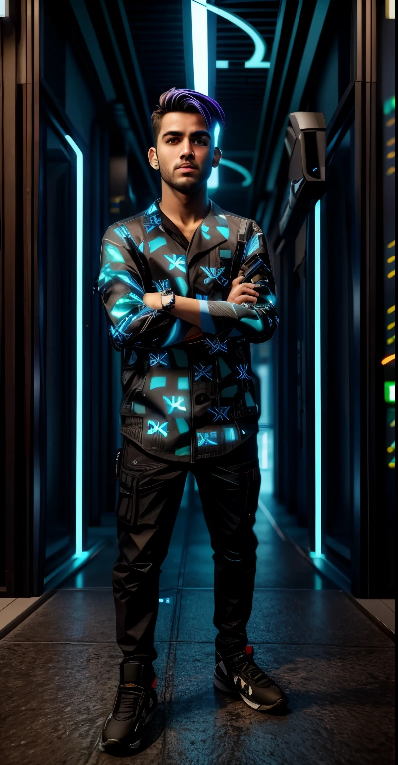 Change background cyberpunk handsome boy, realistic face, 8k, ultra realistic