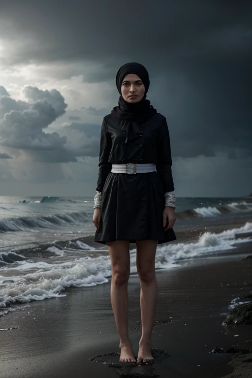 a young sad dressed girl stands on the beach in a storm in front of the ocean, WORLD PRESS PHOTO, Andreas Franke, WORLD PRESS PHOTO awarded, Ibrahim Kodra, Премия Sony World Photography Awards, Robert Jacobsen, Emmanuel Lubezki, Изображение предоставлено Nat Geo, Dietmar Damerau, from Iraqi Nadar, John Keane, stunning visual effect
