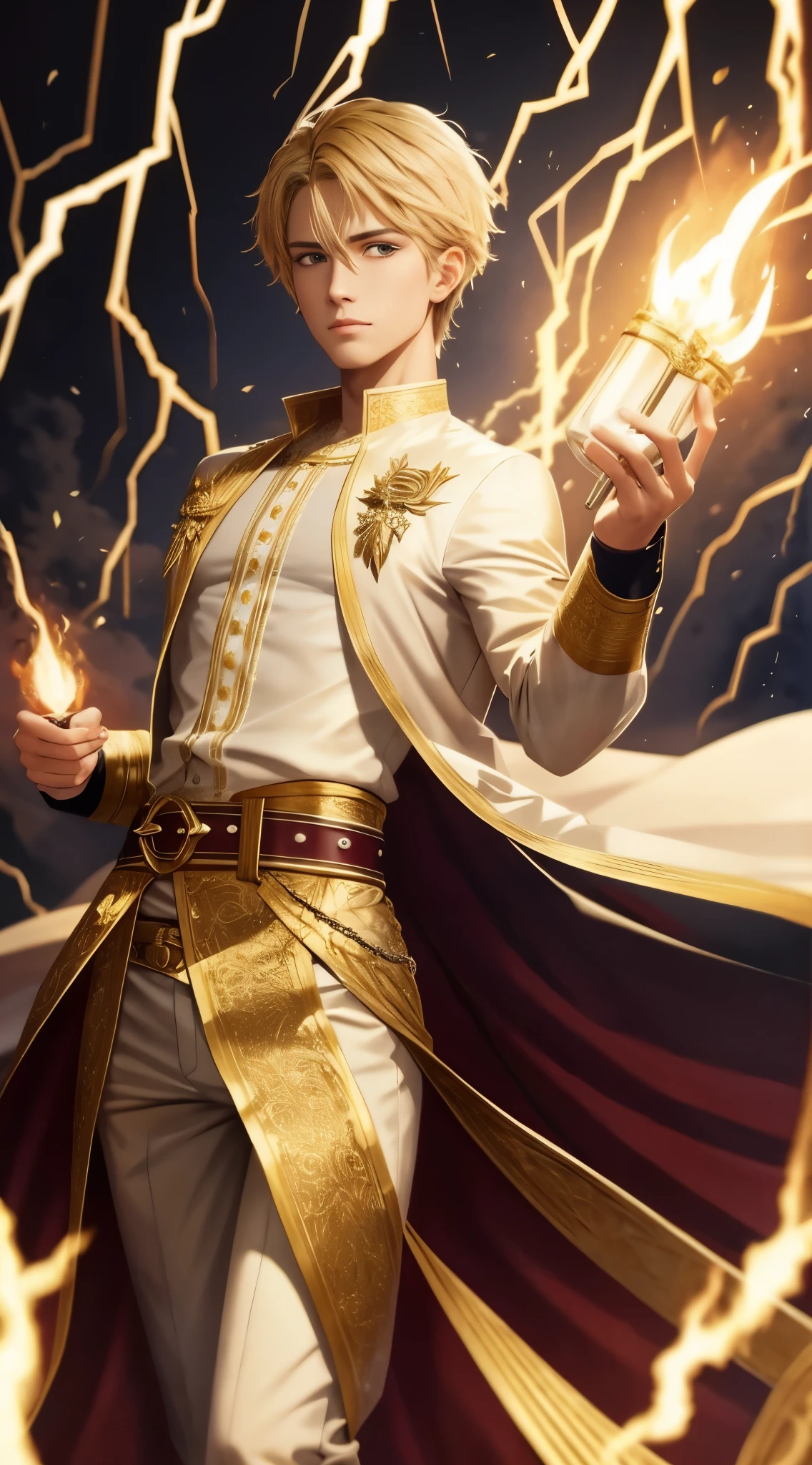 Behold、One man is wearing linen、He stood with a belt of pure gold fastened to his waist.,The body is like a jewel、The face is like lightning、My eyes were like the flames of torches.、The arms and legs are like polished bronze、The talking voice is、That's a lot of people々It was like the voice of.